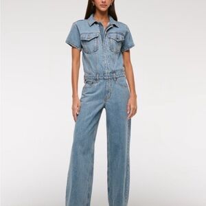 Abercrombie and Fitch Blue Denim Jumpsuit